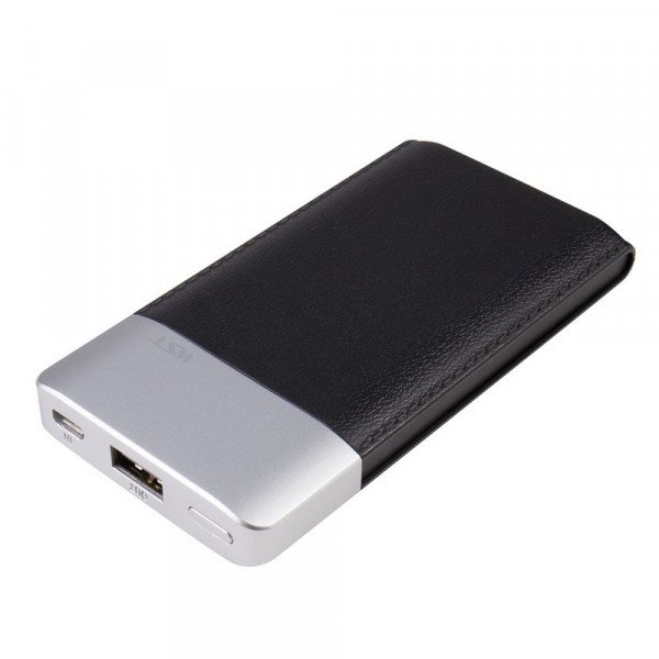 Wholesale 4000 mAh Leather Style Ultra Compact Portable Charger External Battery Power Bank (Black)